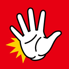 ハンドサイン_Stop_線画