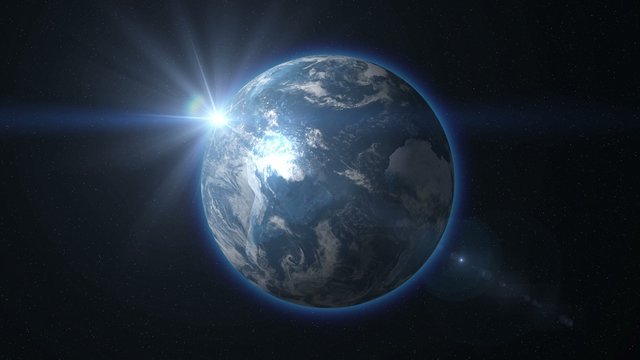 Blue Earth rotation with the Sun