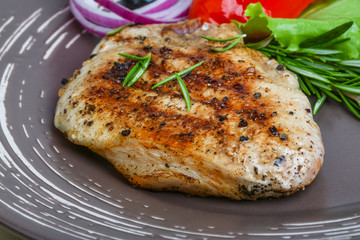 Grilled pork steak