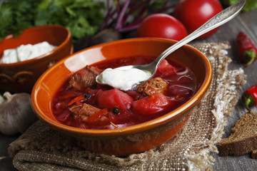 Borsh. Russian traditional dish