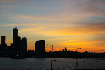 Obraz premium Seoul, Han river on the sunset