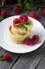 Cottage cheese pancakes, homemade traditional Ukrainian and Russ
