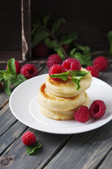 Cottage cheese pancakes, homemade traditional Ukrainian and Russ