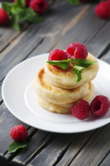 Cottage cheese pancakes, homemade traditional Ukrainian and Russ
