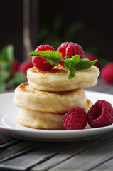 Cottage cheese pancakes, homemade traditional Ukrainian and Russ