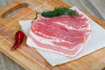 Raw bacon