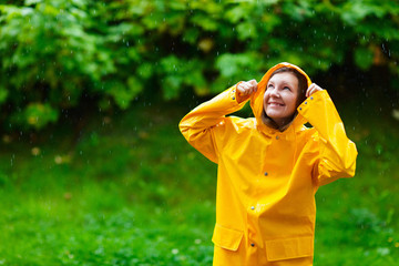 Girl under rain