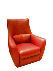 Red leather armchair