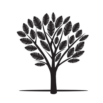 Black Tree. Vector Illustration.