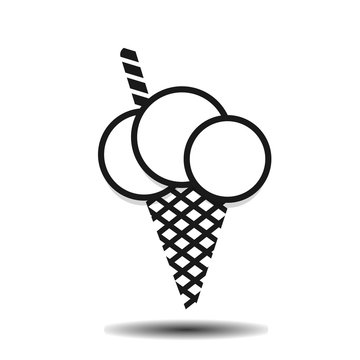 black ice cream cone flat