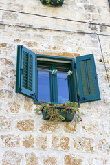 Fototapeta na wymiar Window from Hvar island, Croatia