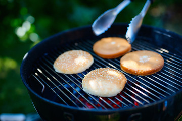 Cooking of homemade burger