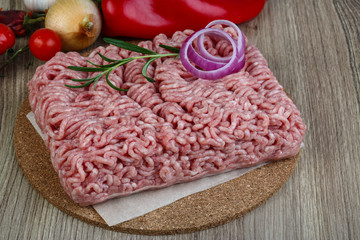 Raw minced pork meat