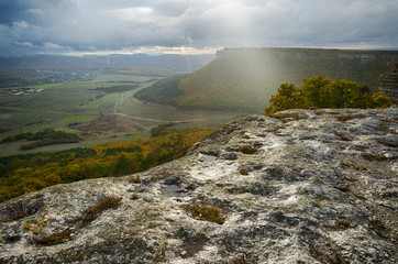 Landscape in the rain