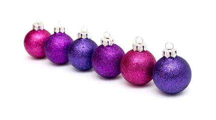 Christmas balls on a white background