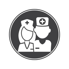 Doctor and nurse icon