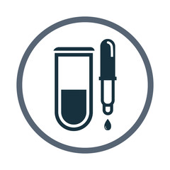 Medical tube with pipette icon