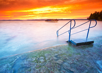 Sunset over the lake