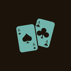 Pair playing cards icon