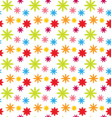 Seamless Floral Kid Texture with Colorful Flowers