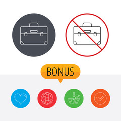 Briefcase icon. Business case sign.