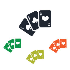 Three playing cards icon