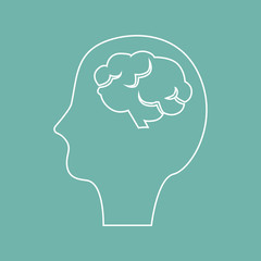 Human head with brain icon