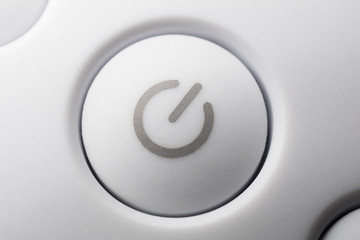 Macro Of A White On - Off Power Button