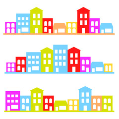 Town silhouette vector illustration.