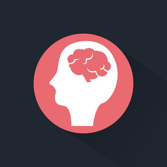 Human head with brain icon