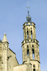 Fototapeta na wymiar Old church in the old Barcelona in Barri Gotic area, the Gothic Quarter, Spain