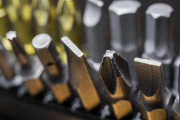 Macro Collection Of Phillips, Torx, Star And Slotted Bits 7