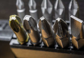 Macro Collection Of Phillips, Torx, Star And Slotted Bits 8