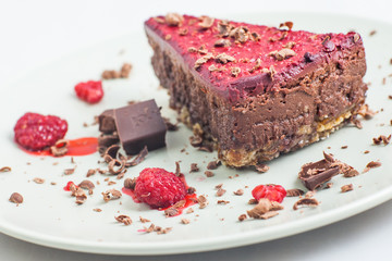 RAW chocolate raspberries cake