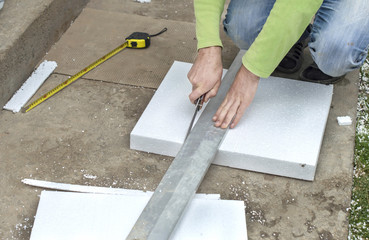 Preparation of  foam plastic for installation