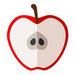 Icono plano media manzana