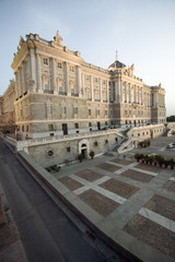 Fototapeta na wymiar Vertical view of the Royal Palace in Madrid, Spain
