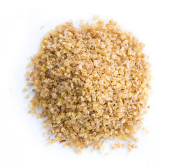 Raw Bulgur (isolated on white)