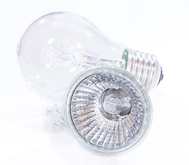 Light bulbs on white