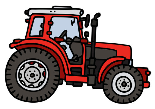 Red tractor / Hand drawing, not a real model