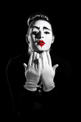 Female mime artist