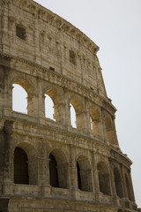 Fototapeta premium The Colosseum or Roman Coliseum, originally the Flavian Amphitheatre, an elliptical amphitheatre in the centre of the city of Rome, the largest ever built in the Roman Empire, Rome, Italy, Europe