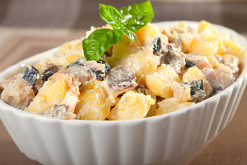 Potato salad with marinated fish