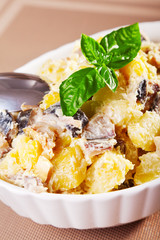 Potato salad with marinated fish