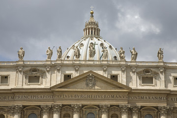 St Peter's Square and St Peter's Basilica at Vatican City, center of Catholic Church, Rome, Italy, Europe