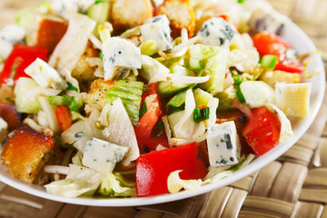 Blue cheese and tomatos salad
