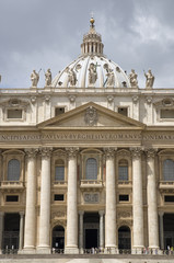 Obraz premium St Peter's Square and St Peter's Basilica at Vatican City, center of Catholic Church, Rome, Italy, Europe