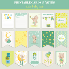 Baby Boy Card Set - for birthday, baby shower, party, design