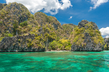 Seascapes seaviews of El Nido islands during boattrips