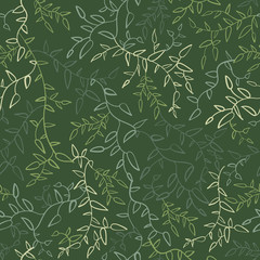 Naklejka premium Floral seamless pattern with leaves. illustration